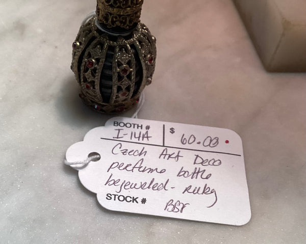 Irice Art Deco Style Jeweled Little Drams Mini Perfume Bottle