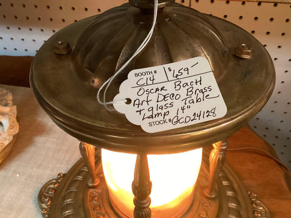 Oscar Bach Art Deco Bronze Table Lamp