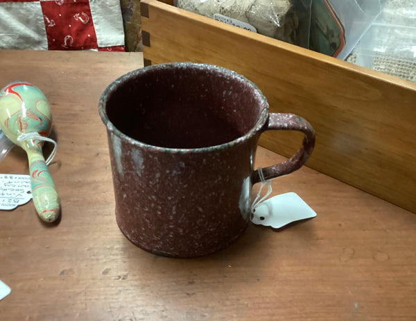 Vintage Brown Graniteware Cup