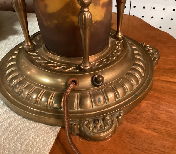 Oscar Bach Art Deco Bronze Table Lamp