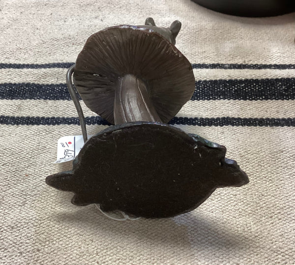 D.H. Turner Signed 1990 Bronze Mouse on Mushroom Sculpture
