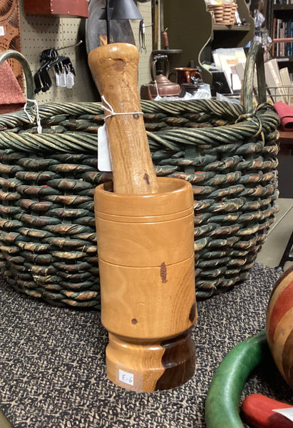 Turned Wood Mortar & Pestle Set