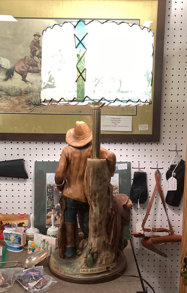 Apsit Brothers of California 1979 Cowboy Lamp w/ Shade