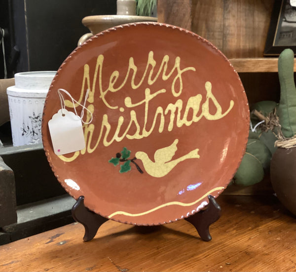Turtle Creek Pottery Redware Christmas Plate
