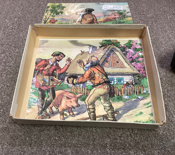 Vintage Wooden Block Puzzle Made in Czechoslovakia