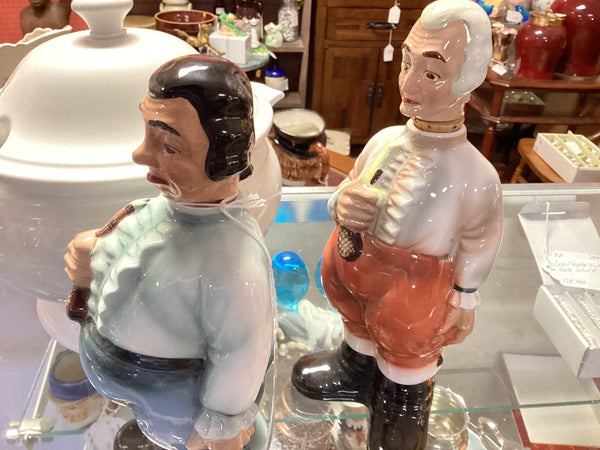 Pair Figural Dueling Decanters Made in Japan #5021