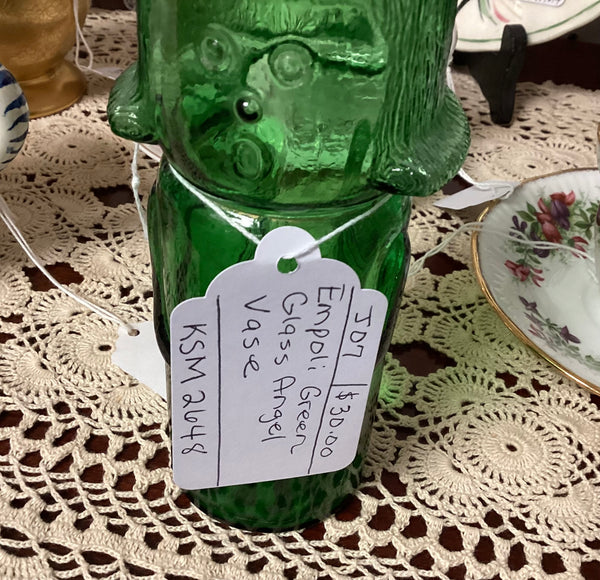 Empoli Green Art Glass Angel Vase
