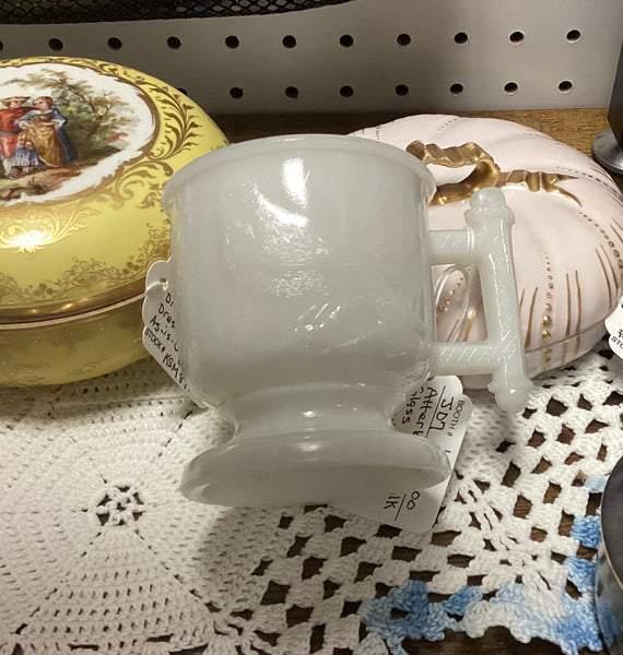 Atterbury EAPG White Milk Glass Bird and Wheat Cup