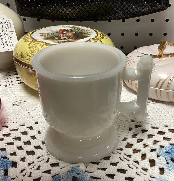 Atterbury EAPG White Milk Glass Bird and Wheat Cup
