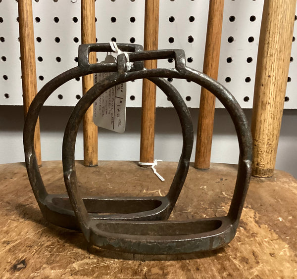 Pair Civil War Era Officer Stirrups w/ Brass Facing