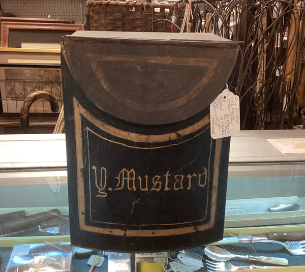 Painted Tin Store Pantry Yellow Mustard Spice Box