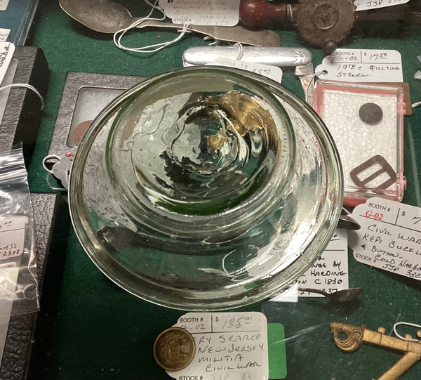 Blown Green Glass Miniature Milk Pan