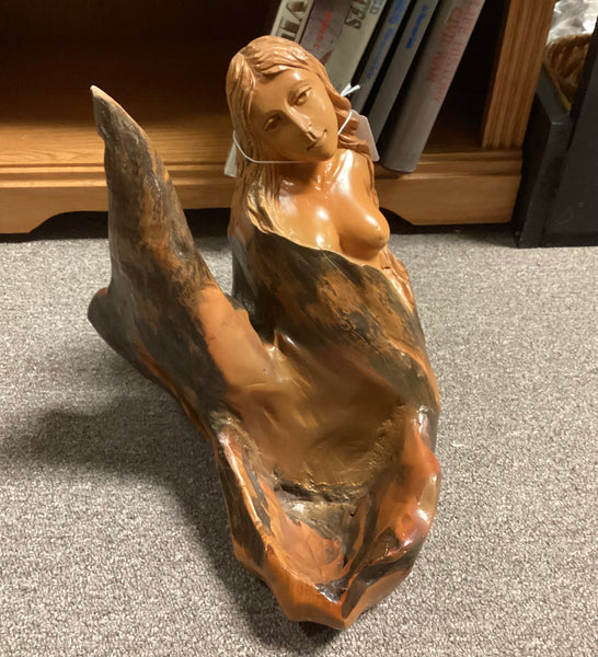 Carved Wood Woman Statue