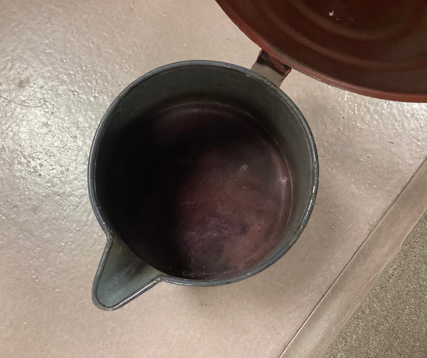 Vintage Brown Enamel Coffee Pot