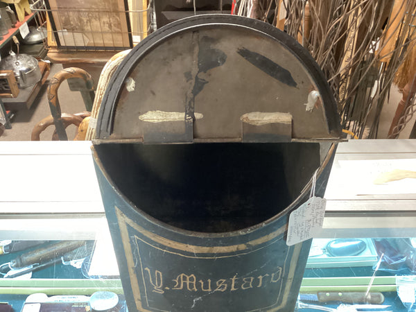 Painted Tin Store Pantry Yellow Mustard Spice Box