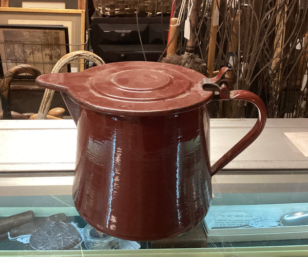 Vintage Brown Enamel Coffee Pot