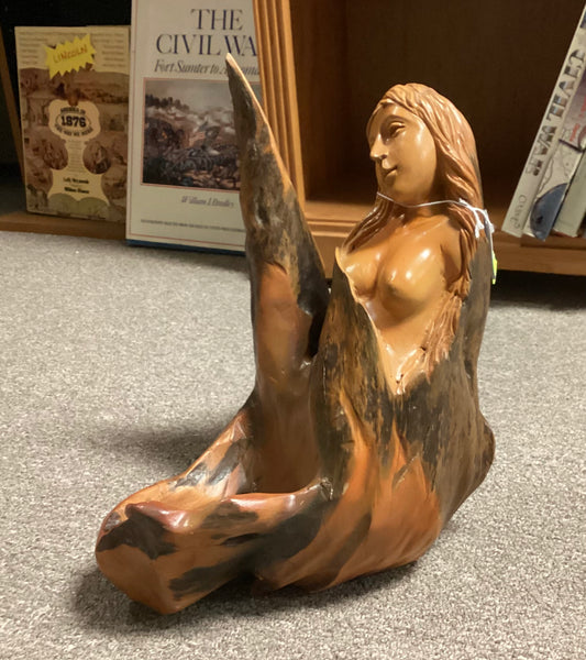 Carved Wood Woman Statue