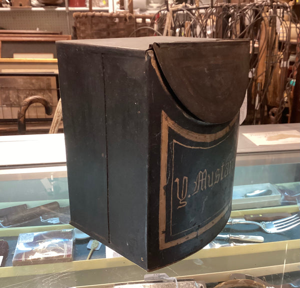 Painted Tin Store Pantry Yellow Mustard Spice Box