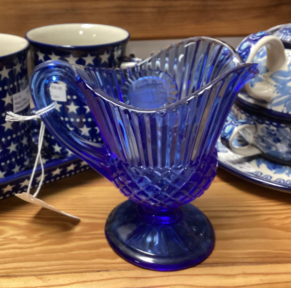 Fostoria Dark Blue Avon George and Martha Washington Cream Pitcher