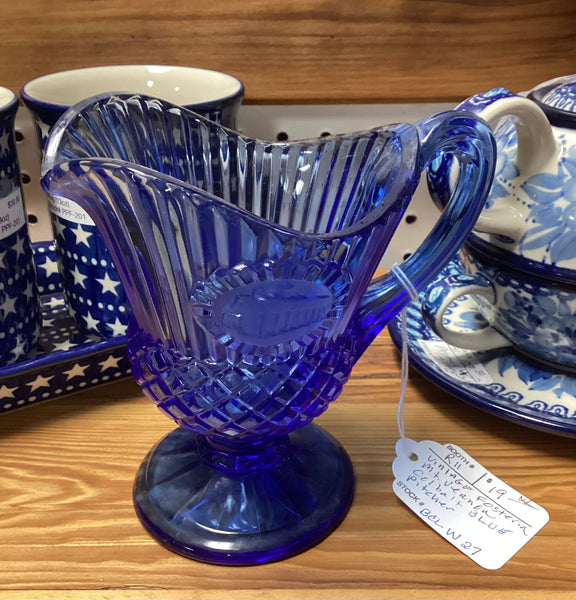Fostoria Dark Blue Avon George and Martha Washington Cream Pitcher