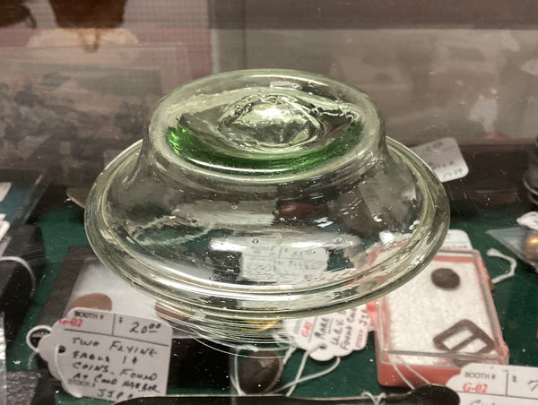 Blown Green Glass Miniature Milk Pan