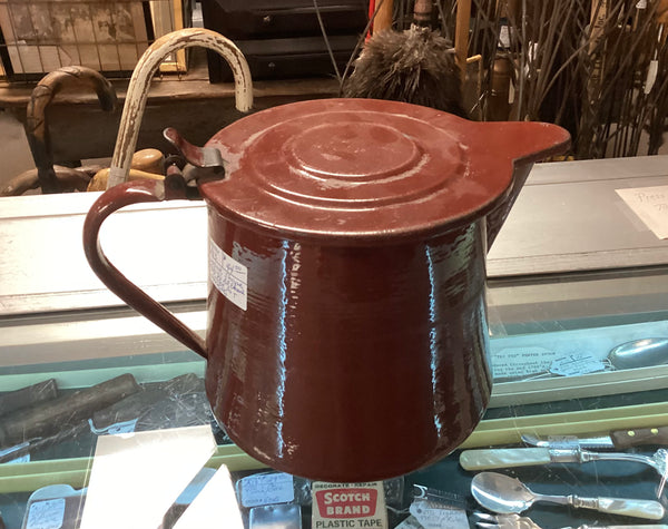 Vintage Brown Enamel Coffee Pot