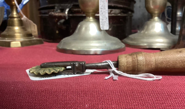 Wrought Iron Frame Brass Wheel Pie Crimper