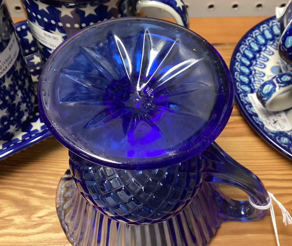 Fostoria Dark Blue Avon George and Martha Washington Cream Pitcher