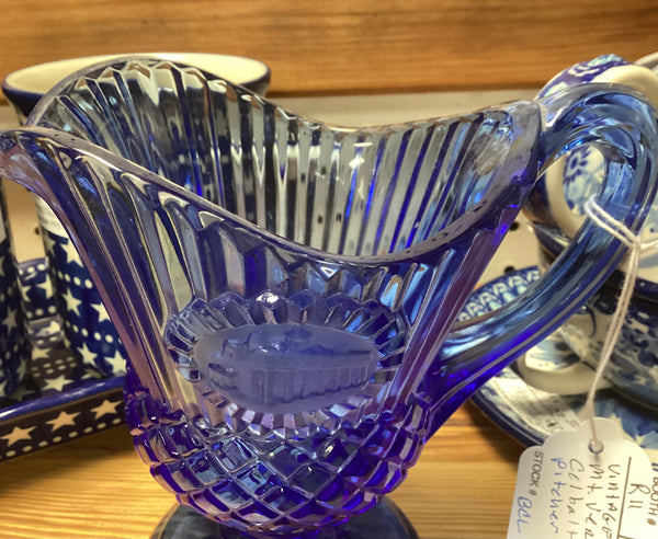 Fostoria Dark Blue Avon George and Martha Washington Cream Pitcher