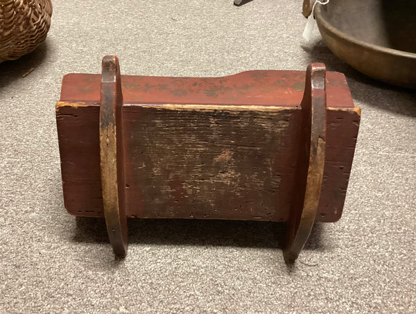Primitive Painted Wood Doll Cradle w/ Original Paint