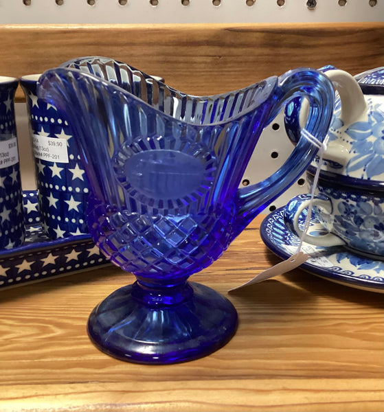 Fostoria Dark Blue Avon George and Martha Washington Cream Pitcher