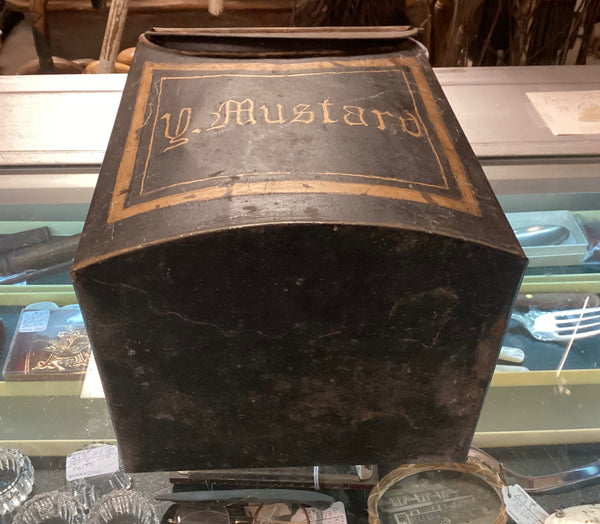 Painted Tin Store Pantry Yellow Mustard Spice Box