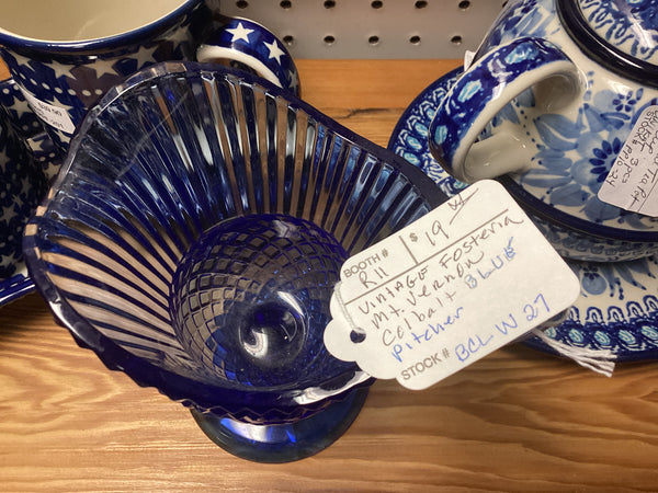 Fostoria Dark Blue Avon George and Martha Washington Cream Pitcher