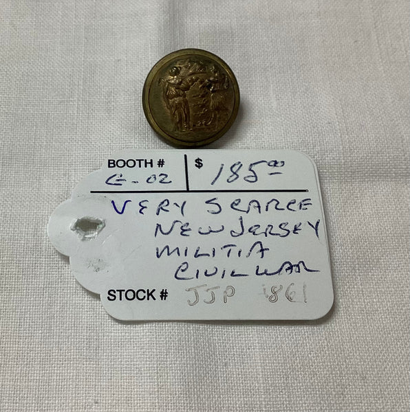 Civil War New Jersey Militia Jacket Button