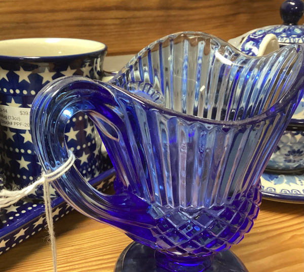 Fostoria Dark Blue Avon George and Martha Washington Cream Pitcher