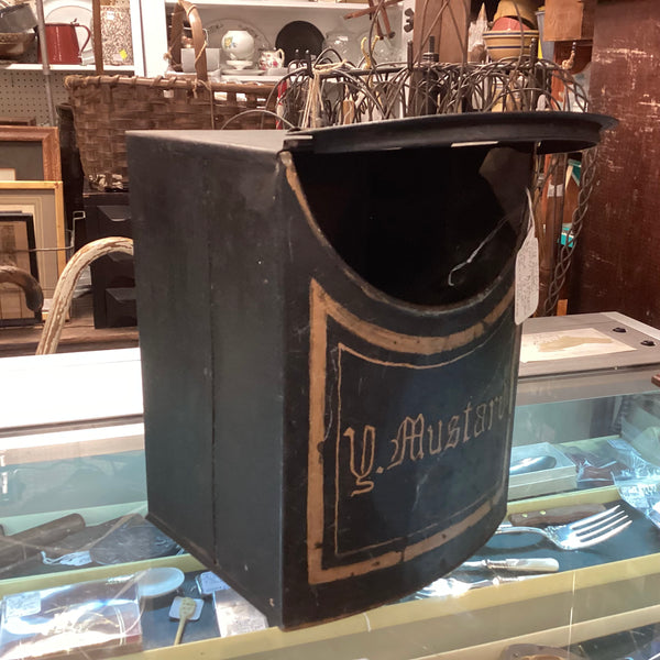 Painted Tin Store Pantry Yellow Mustard Spice Box