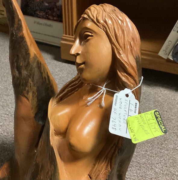 Carved Wood Woman Statue