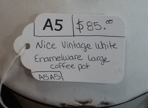 Vintage White Enamel Coffee Pot