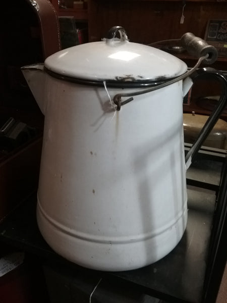 Vintage White Enamel Coffee Pot