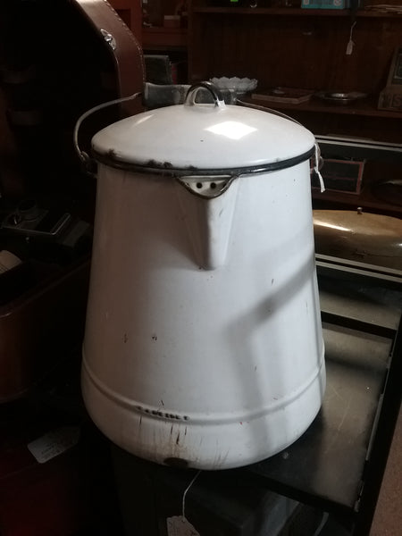 Vintage White Enamel Coffee Pot