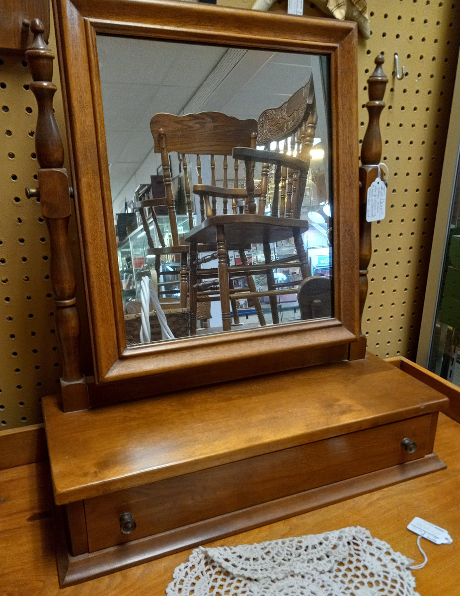 vintage ethan allen dresser Ethan Allen Vanity Shaving Mirror with Drawer – Williamsburg Antique Mall