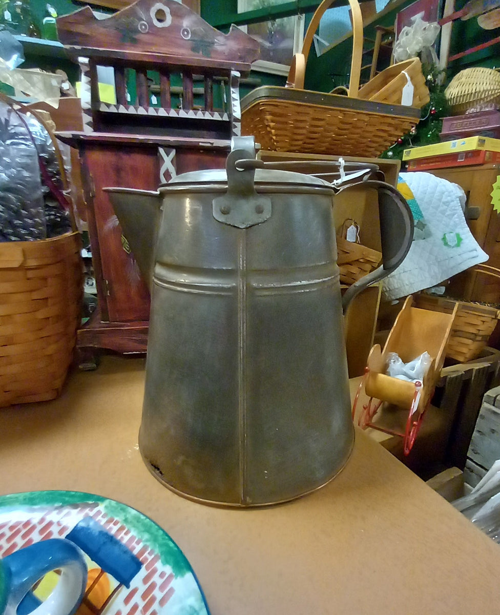 Large Tin Cowboy Coffee Pot with Copper Bottom