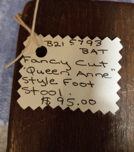 Queen Anne Style Wood Foot Stool
