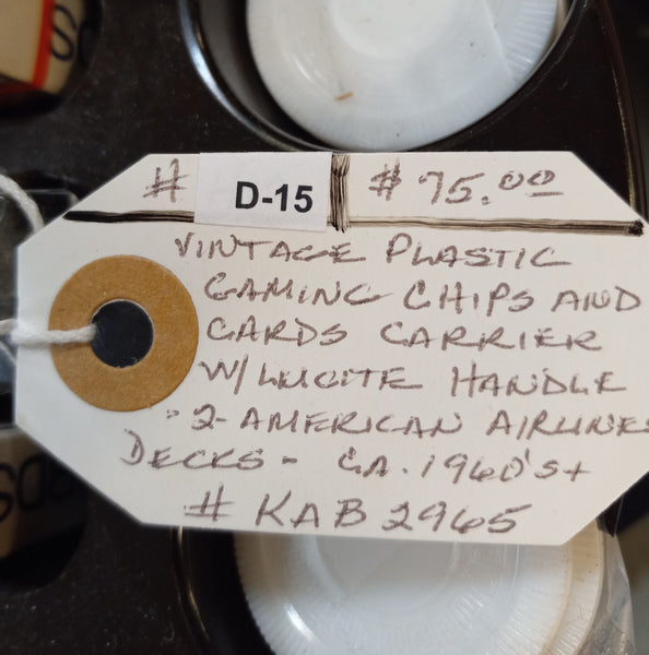 Vintage Gaming Chips and Card Carrier