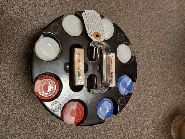 Vintage Gaming Chips and Card Carrier