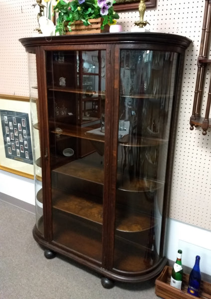 Solid Oak Bowfront Cabinet