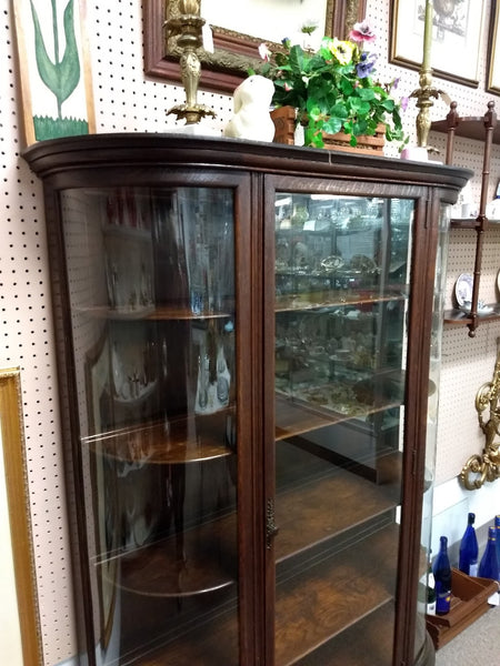 Solid Oak Bowfront Cabinet