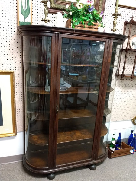 Solid Oak Bowfront Cabinet