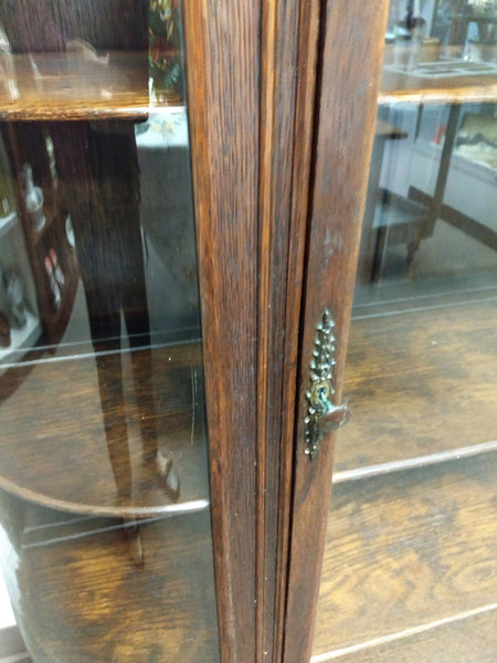 Solid Oak Bowfront Cabinet