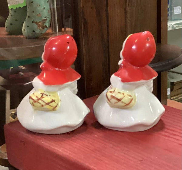 Little Red Riding Hood Vintage Salt and Pepper Set